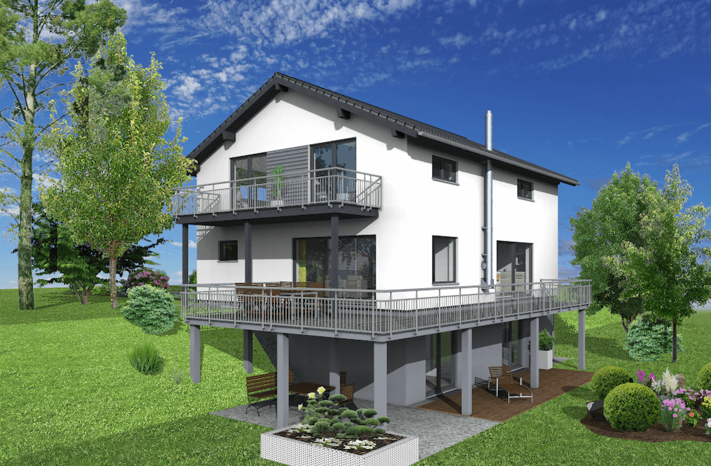 Haus am Hang mit Wohnkeller
